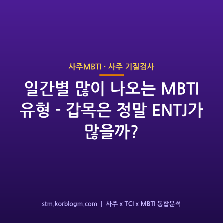 일간별 많이 나오는 MBTI 유형 — 갑목은 정말 ENTJ가 많을까?